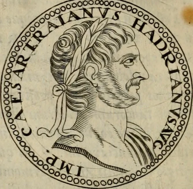 An illustration from De vita et moribus imperatorum Romanorum: excerpta ex libris Sexti Aurelii Victoris, à Caesare Augusto usque ad Theodosium imperatorem. Andreas Schottus compositis tribus M.SS. cum Vett. vulgatis emendabat; scholiis & veris iconibus ex antiquis numismatis delineatis illustrabat. Quibus accesserunt & Eliae Vineti notae, 1669, leaf 67