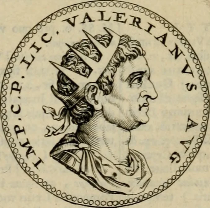 An illustration from De vita et moribus imperatorum Romanorum: excerpta ex libris Sexti Aurelii Victoris, à Caesare Augusto usque ad Theodosium imperatorem. Andreas Schottus compositis tribus M.SS. cum Vett. vulgatis emendabat; scholiis & veris iconibus ex antiquis numismatis delineatis illustrabat. Quibus accesserunt & Eliae Vineti notae, 1669, leaf 91