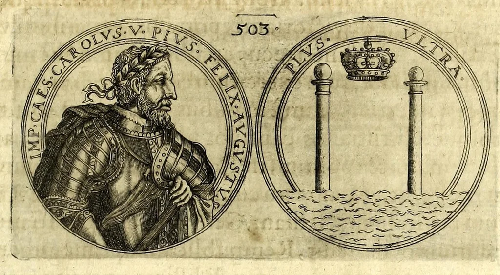 An illustration from De vitis imperatorum et caesarum romanorum : tam occidentalium quam orientalium, nec non vxorum et liberorum eorum, item tyrannorum omnium ... : inde à C. Julio Caesare, primo monarcha, vsque ad D.N. Imperatorem Caesarem Matthiam : vnà cum eorum effigiebus & symbolis ..., 1615, leaf 505