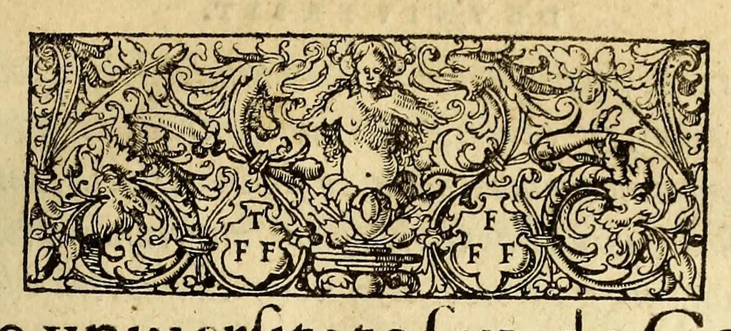 An illustration from De vniuersitate liber, : in quo astronomiæ doctrin[a]eúe coelestis compendium terrae aptatum, & secundum coelestis influxus ordinem praecipuaruḿque originum rationem totus orbis terrae quatenus innotuit, cum regnorum temporibus exponitur. Sed ante omneis alias orbis parteis Terra Sancta summo, hoc est amplissimo co[m]pendio describitur. cui Gallia ob primarium orbis nomen & ius substituitur, eo quòd ambae toti orbi legem sunt daturae., 1552, leaf 9