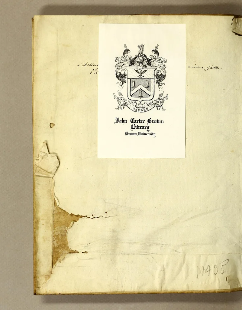 An illustration from De vniuersitate liber, : in quo astronomiae doctrinaeúe coelestis compe[n]dium terrae aptatum, & secundum coelestis influxus ordinem pr[a]ecipuarúmq[ue] originum ratione[m] totus orbis terrae quatenus innotuit, cum regnoru[m] temporibus exponitur. Sed ante omneis alias orbis parteis Terra Sancta summo, hoc est, amplissimo compendio describitur. cui Gallia ob primarium orbis nomen & ius substituitur, eo quòd ambae toti orbi legem sunt daturae., 1563, leaf 2