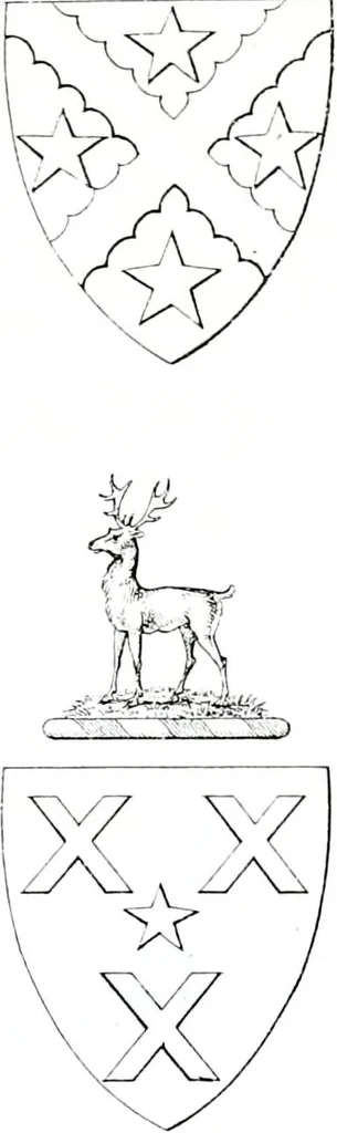 An illustration from Devonshire pedigrees : recorded in the herald's visitation of 1620, with additions from the Harleian manuscripts, and the printed collections of Westcote and Pole, 1859, leaf 143
