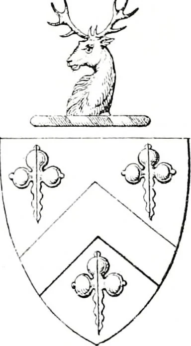 An illustration from Devonshire pedigrees : recorded in the herald's visitation of 1620, with additions from the Harleian manuscripts, and the printed collections of Westcote and Pole, 1859, leaf 187
