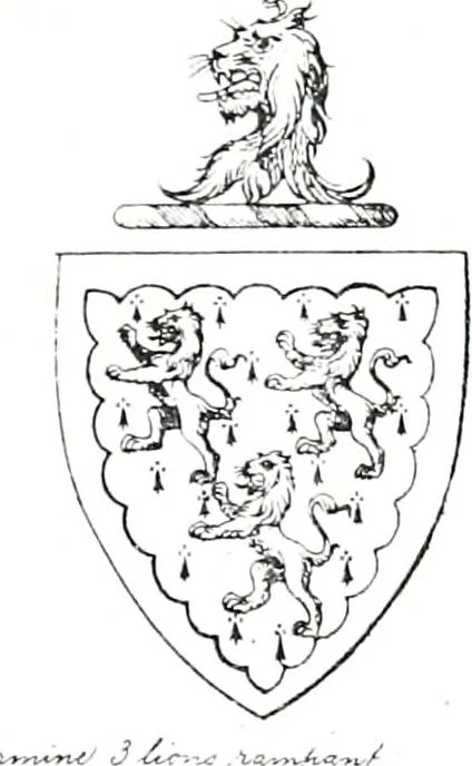 An illustration from Devonshire pedigrees : recorded in the herald's visitation of 1620, with additions from the Harleian manuscripts, and the printed collections of Westcote and Pole, 1859, leaf 25