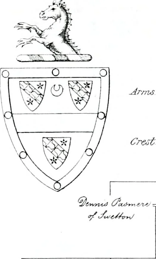 An illustration from Devonshire pedigrees : recorded in the herald's visitation of 1620, with additions from the Harleian manuscripts, and the printed collections of Westcote and Pole, 1859, leaf 41