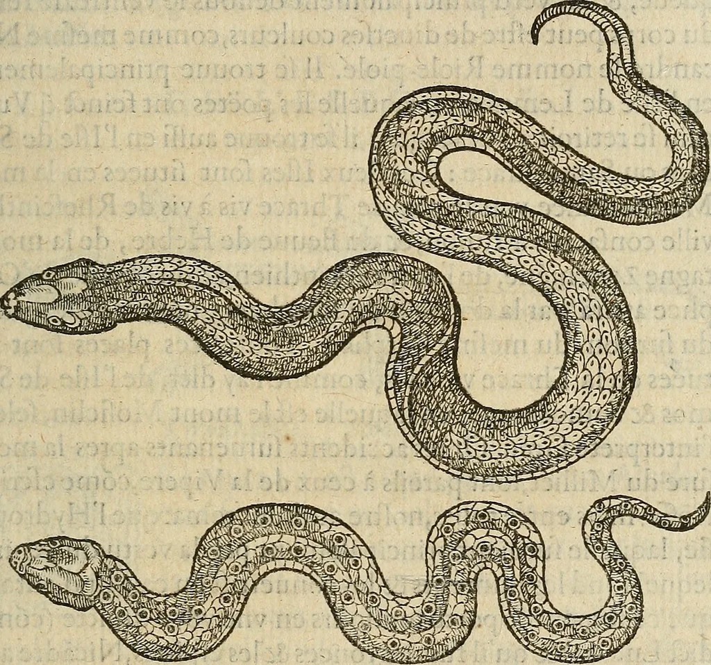An illustration from Devx livres des venins, ausquels il est amplement discouru des bestes venimeuses, theriaques, poisons, 1568, leaf 128