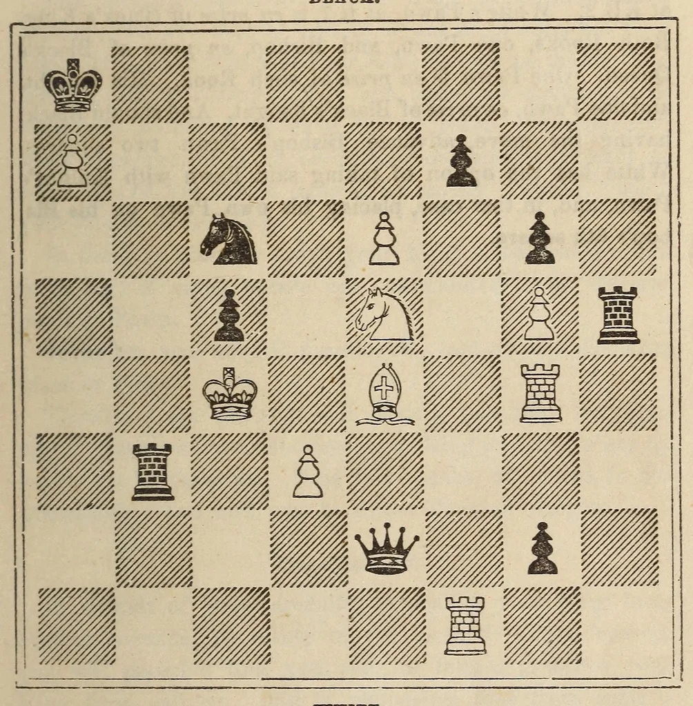 An illustration from De Witt's American chess manual. Containing full instructions for young players, 1880, leaf 29