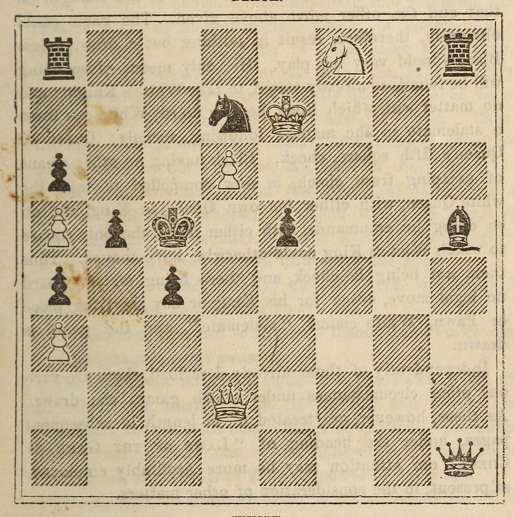 An illustration from De Witt's American chess manual. Containing full instructions for young players, 1880, leaf 35