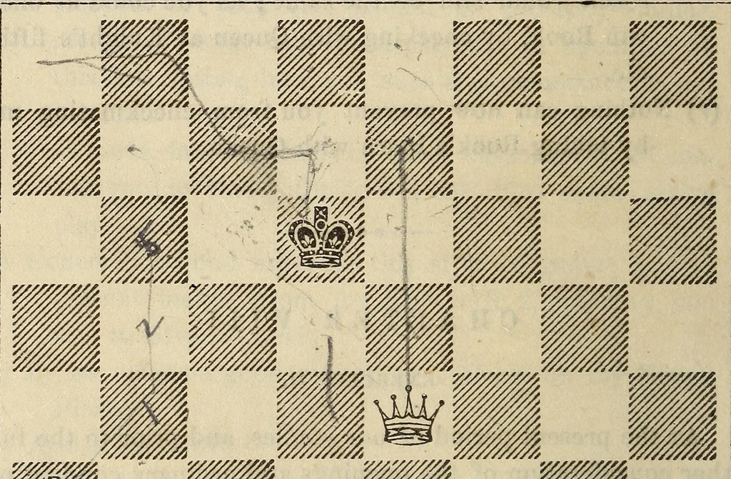 An illustration from De Witt's American chess manual. Containing full instructions for young players, 1880, leaf 44