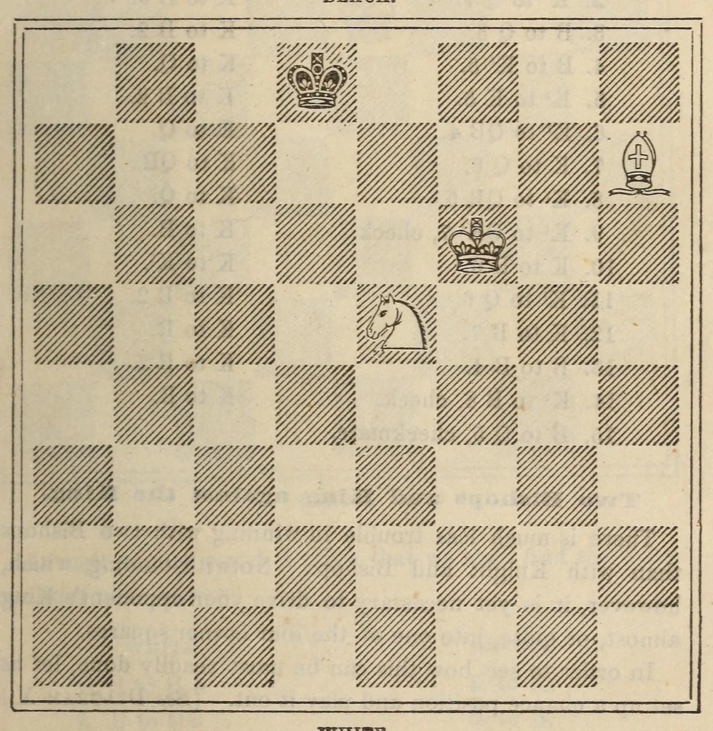 An illustration from De Witt's American chess manual. Containing full instructions for young players, 1880, leaf 47