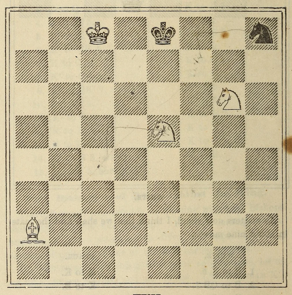 An illustration from De Witt's American chess manual. Containing full instructions for young players, 1880, leaf 50
