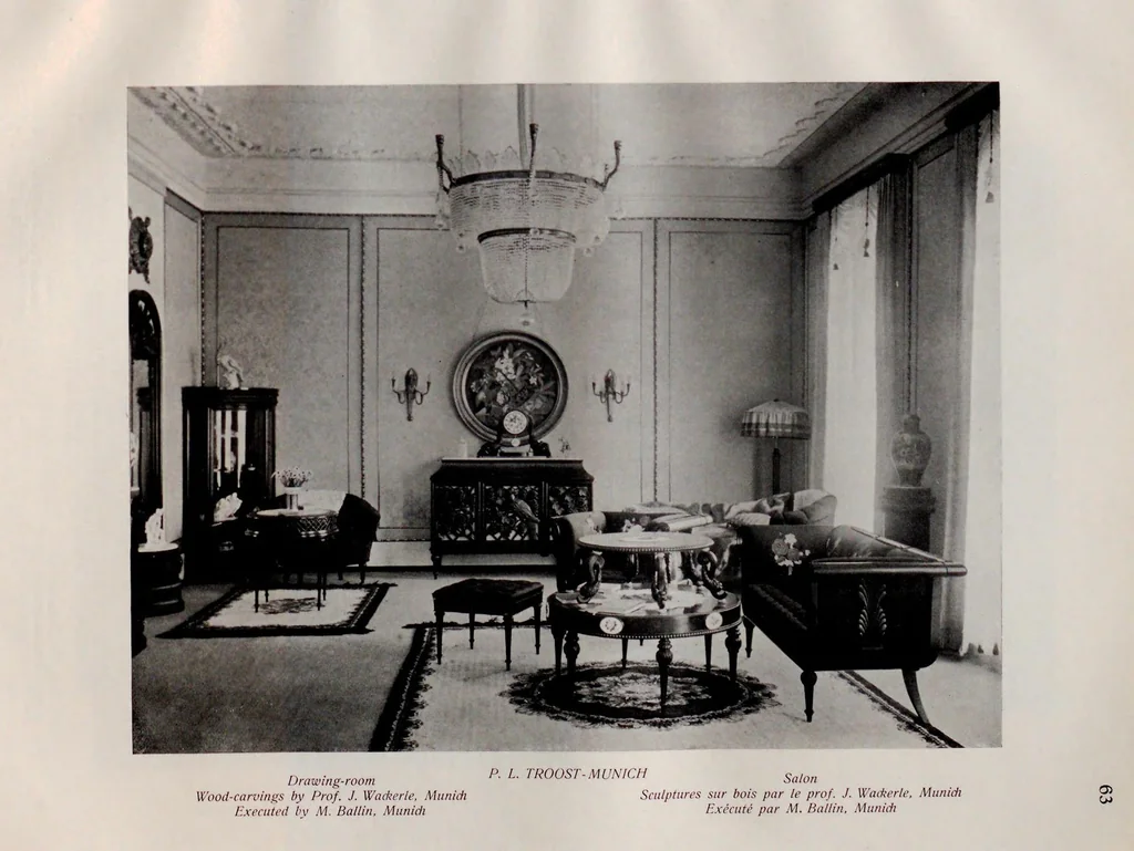 An illustration from La décoration intérieure allemande et les métiers d'art à l'Exposition de Bruxelles, 1910, 1910, leaf 87