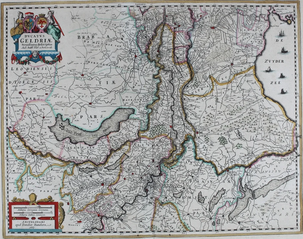 An illustration from De zee-atlas of Water-waerelt, vertoonende alle de zee-kusten van het bekende des aerd-bodems, met een generale beschrijvinge van dien : seer dienstigh voor schippers en stuurlieden, mitsgaders koop-lieden om op 't kantoor gebruyckt te worden : Nieuwelijcks aldus uytgegeven, 1665, leaf 102