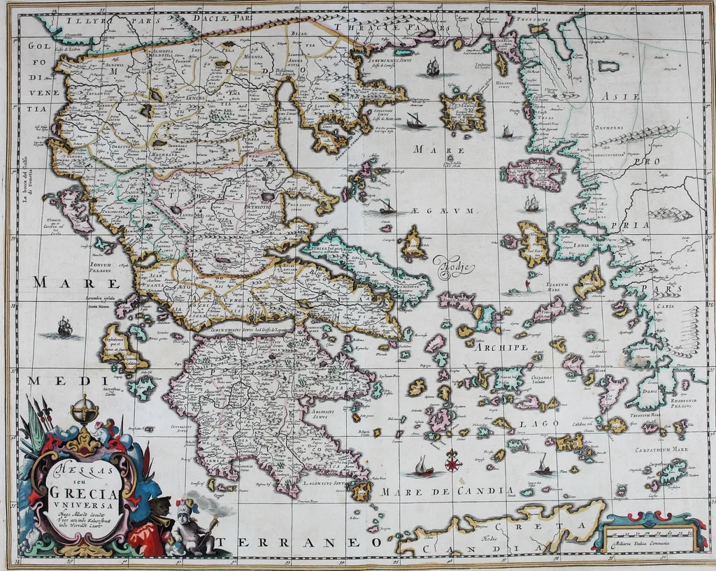 An illustration from De zee-atlas of Water-waerelt, vertoonende alle de zee-kusten van het bekende des aerd-bodems, met een generale beschrijvinge van dien : seer dienstigh voor schippers en stuurlieden, mitsgaders koop-lieden om op 't kantoor gebruyckt te worden : Nieuwelijcks aldus uytgegeven, 1665, leaf 132