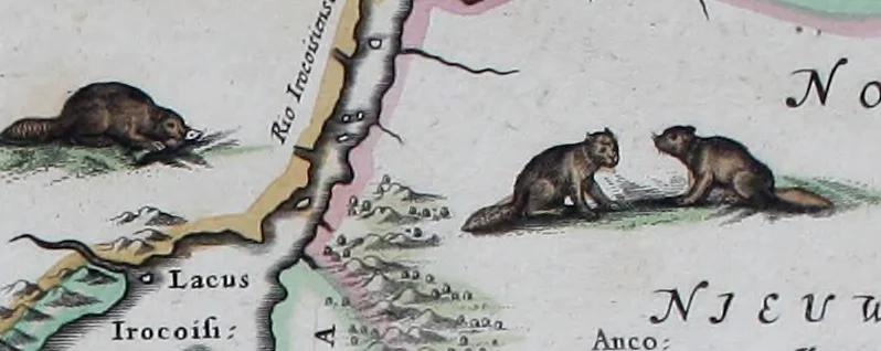 An illustration from De zee-atlas of Water-waerelt, vertoonende alle de zee-kusten van het bekende des aerd-bodems, met een generale beschrijvinge van dien : seer dienstigh voor schippers en stuurlieden, mitsgaders koop-lieden om op 't kantoor gebruyckt te worden : Nieuwelijcks aldus uytgegeven, 1665, leaf 140