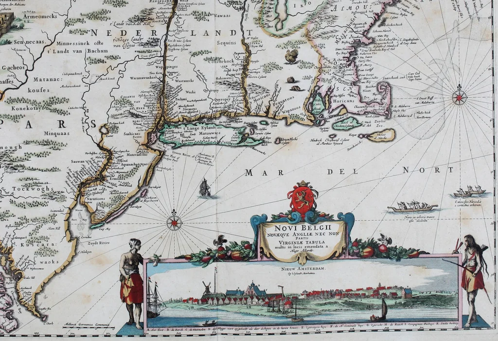 An illustration from De zee-atlas of Water-waerelt, vertoonende alle de zee-kusten van het bekende des aerd-bodems, met een generale beschrijvinge van dien : seer dienstigh voor schippers en stuurlieden, mitsgaders koop-lieden om op 't kantoor gebruyckt te worden : Nieuwelijcks aldus uytgegeven, 1665, leaf 140
