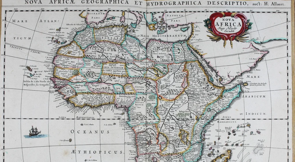 An illustration from De zee-atlas of Water-waerelt, vertoonende alle de zee-kusten van het bekende des aerd-bodems, met een generale beschrijvinge van dien : seer dienstigh voor schippers en stuurlieden, mitsgaders koop-lieden om op 't kantoor gebruyckt te worden : Nieuwelijcks aldus uytgegeven, 1665, leaf 86