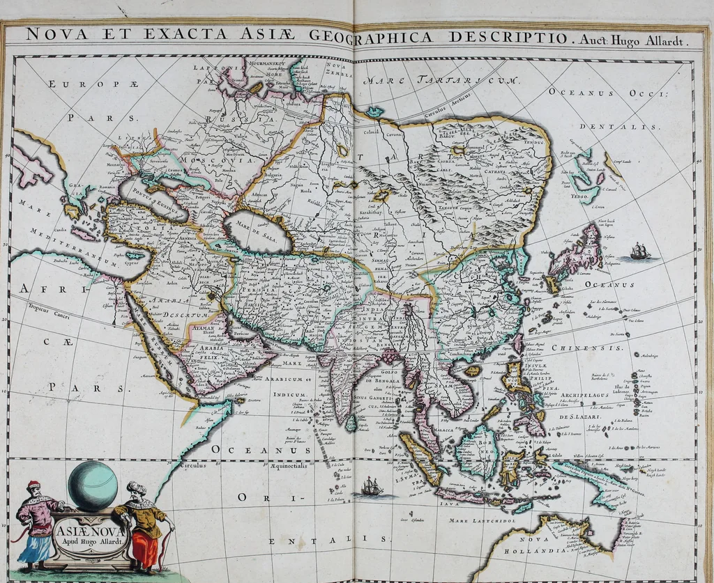 An illustration from De zee-atlas of Water-waerelt, vertoonende alle de zee-kusten van het bekende des aerd-bodems, met een generale beschrijvinge van dien : seer dienstigh voor schippers en stuurlieden, mitsgaders koop-lieden om op 't kantoor gebruyckt te worden : Nieuwelijcks aldus uytgegeven, 1665, leaf 88