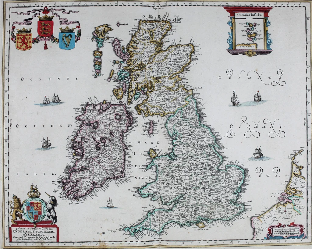 An illustration from De zee-atlas of Water-waerelt, vertoonende alle de zee-kusten van het bekende des aerd-bodems, met een generale beschrijvinge van dien : seer dienstigh voor schippers en stuurlieden, mitsgaders koop-lieden om op 't kantoor gebruyckt te worden : Nieuwelijcks aldus uytgegeven, 1665, leaf 92