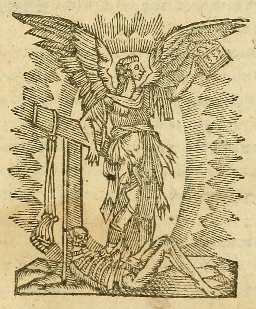 An illustration from Défense de la confession des Églises Réformées de France, contre les accusations du sieur Arnould, Iésuite, déduites en un sermon fait en la présence du Roy à Fontaine-Bleau, par lesquelles il soustient que les passages cottez en marge de nostre confession sont faux et inutiles, 1617, leaf 1