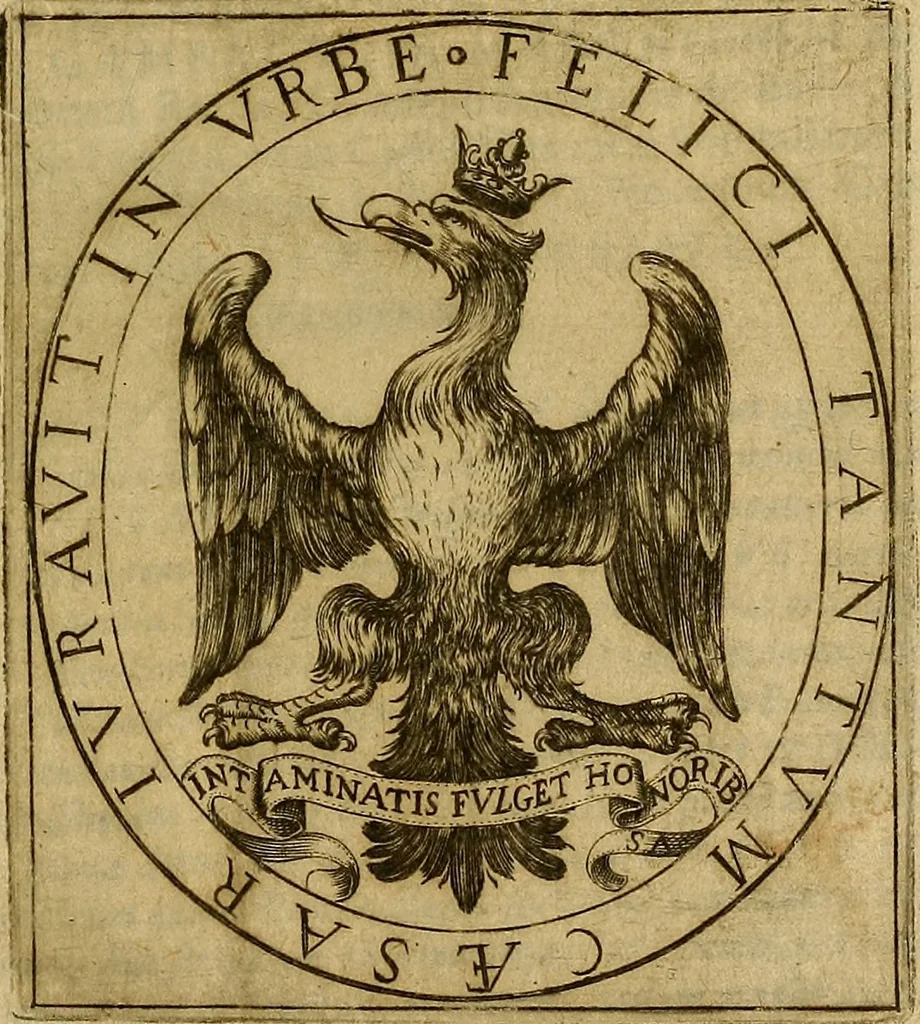 An illustration from D. Francisci Baronii ac Manfredis De maiestate Panormitana libri IV, 1630, leaf 4