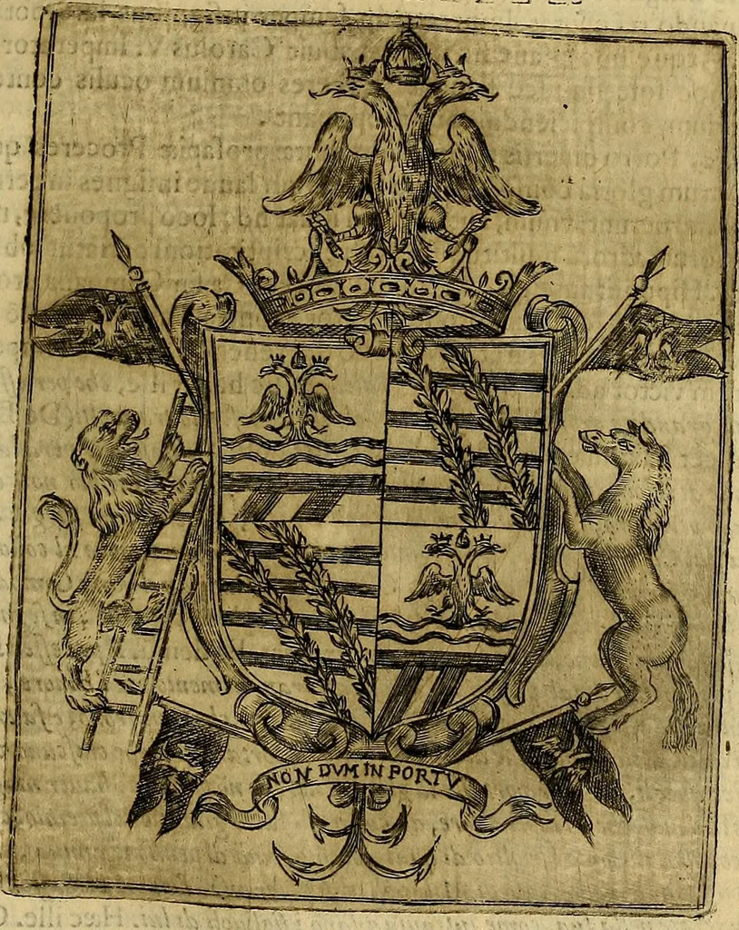An illustration from D. Francisci Baronii ac Manfredis De maiestate Panormitana libri IV, 1630, leaf 572