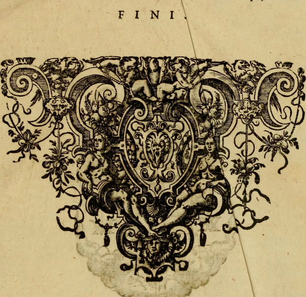 An illustration from D. Francisci Dvareni i.c. celeberrimi, Omnia qvae qvidem hactenvs edita fvervnt opera : non tantvm plvrimis in Digesta seu Pandectas, & Codicem commentariis ac methodicis expositionibus, 1598, leaf 1266
