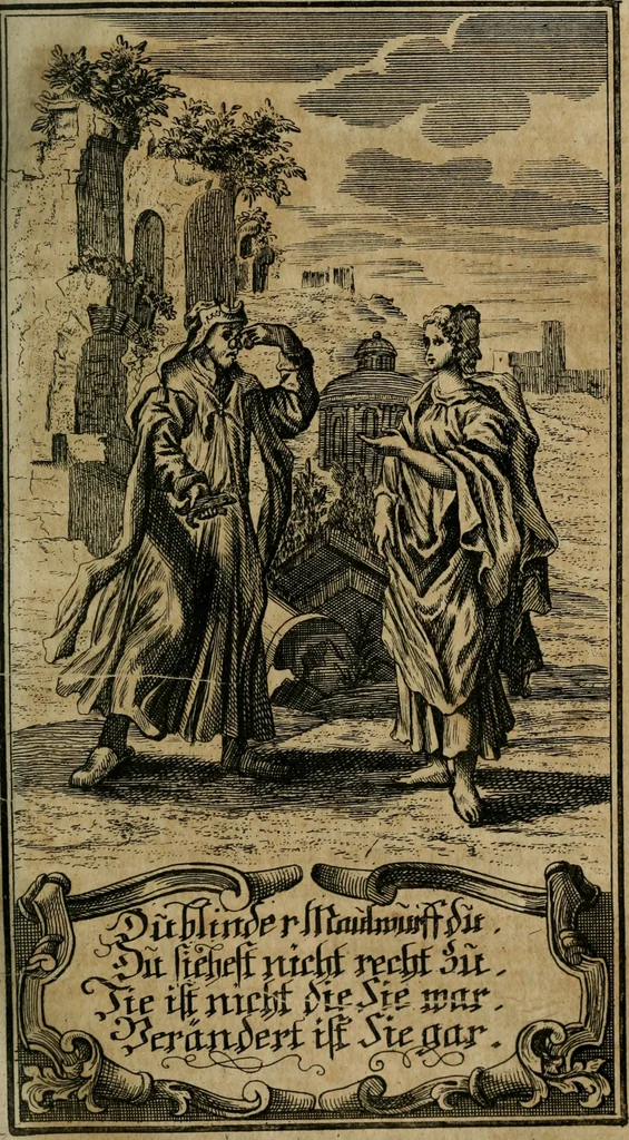 An illustration from D. Heinrich Müllers Thränen- und Trost-Quelle : bey Erklärung der Geschichte, von der grossen Sünderin ... anietzo aufs neue bey jeder Betrachtung mit Vorbereitungs- Busz- und Beicht-Gebeten versehen : samt einer Anweisung zur Sing- und Bibel-Andacht, ... und einer Vorrede Hn. D. Michael Reinhard, mit Kupffer-Stichen gezieret, 1724, leaf 528