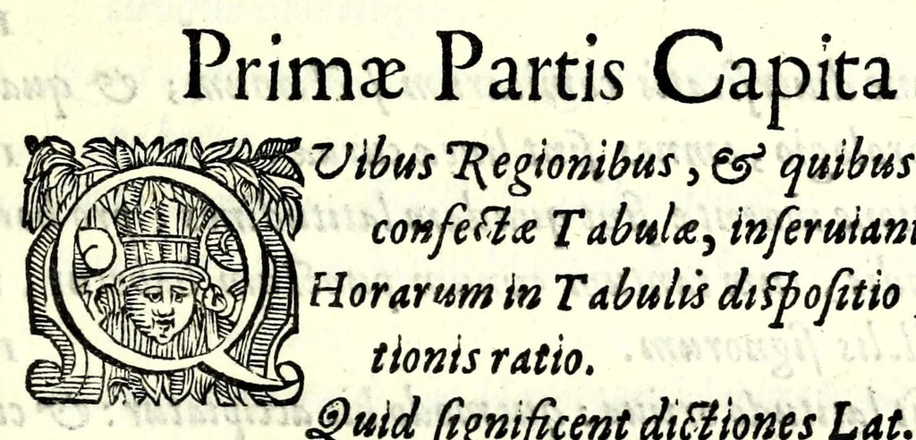 An illustration from D. Hippolyti Salodii Arimenen. abbatis Olivetani, Tabulae gnomonicae, nunc denuo castigatae & auctae : vnà cum earum dilucidatione, constructione, ac vsu : quibus iucunda operatione ac mira facilitate, ope solum alicuius normae, in aequas partes diuisae; omnigena sciotherica, horologia in planis, tùm horizontalibus tùm verticalibus : ad omnem poli eleuationem describi possunt : quod & solo canone vel solo circino, multifariè comparari posse demonstratur, 1626, leaf 13