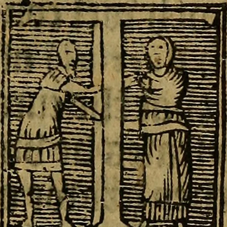 An illustration from A dial for all agues : conteininge the names in Greeke, Latten, and Englyshe, with the diversities of them, symple and compounde, proper and accident, definitions, devisions, causes, and signes, comenly hetherto knowen : very profitable for al men, 1566, leaf 92