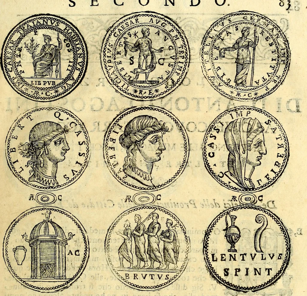 An illustration from Dialoghi di d. Antonio Agostini arcivescovo de Tarracona; sopra le medaglie, iscrizioni, e altre antichita:, 1698, leaf 108