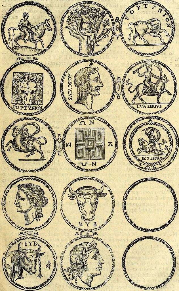 An illustration from Dialoghi di d. Antonio Agostini arcivescovo de Tarracona; sopra le medaglie, iscrizioni, e altre antichita:, 1698, leaf 110