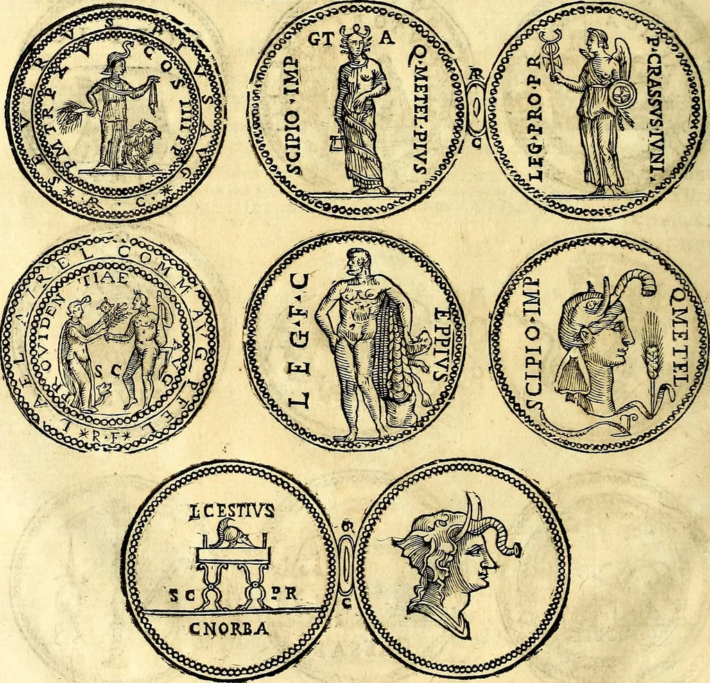 An illustration from Dialoghi di d. Antonio Agostini arcivescovo de Tarracona; sopra le medaglie, iscrizioni, e altre antichita:, 1698, leaf 115
