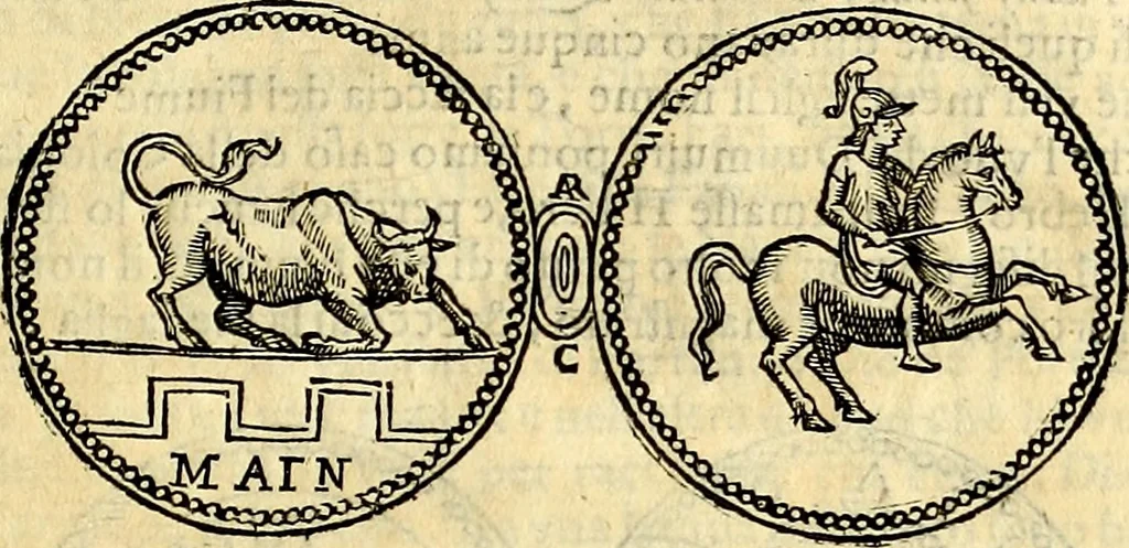 An illustration from Dialoghi di d. Antonio Agostini arcivescovo de Tarracona; sopra le medaglie, iscrizioni, e altre antichita:, 1698, leaf 134