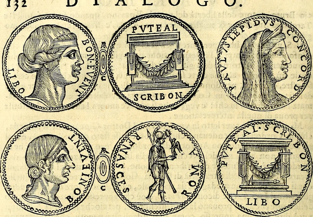 An illustration from Dialoghi di d. Antonio Agostini arcivescovo de Tarracona; sopra le medaglie, iscrizioni, e altre antichita:, 1698, leaf 157