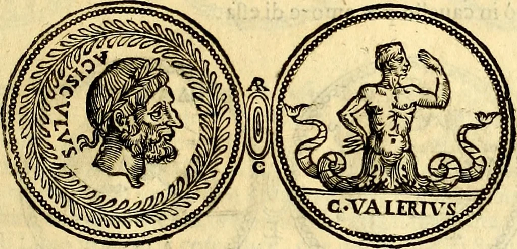 An illustration from Dialoghi di d. Antonio Agostini arcivescovo de Tarracona; sopra le medaglie, iscrizioni, e altre antichita:, 1698, leaf 176