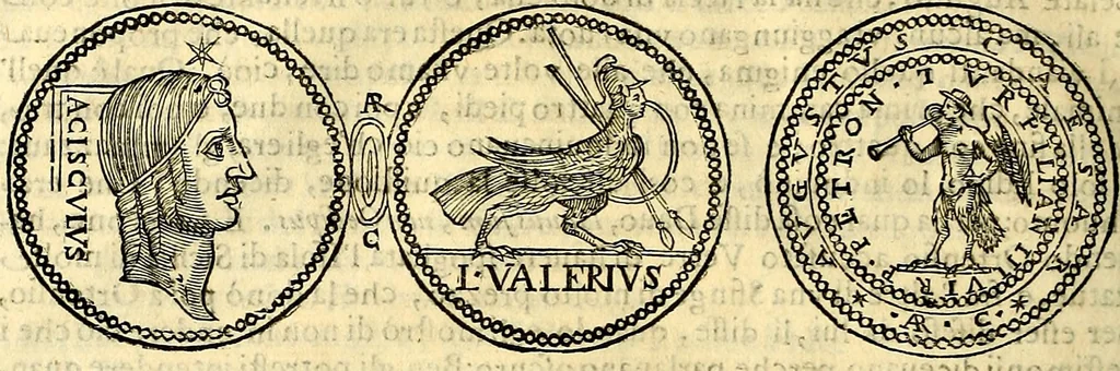 An illustration from Dialoghi di d. Antonio Agostini arcivescovo de Tarracona; sopra le medaglie, iscrizioni, e altre antichita:, 1698, leaf 181