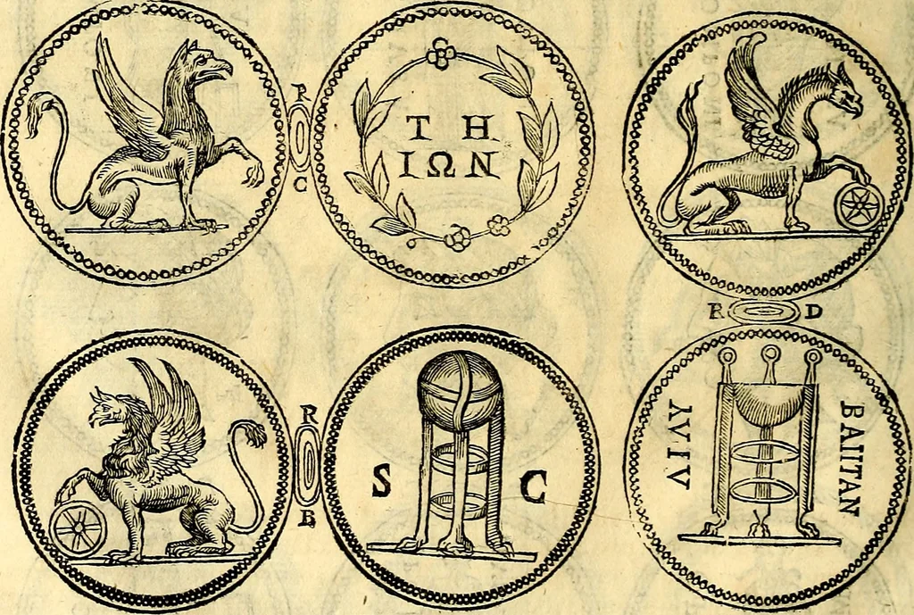 An illustration from Dialoghi di d. Antonio Agostini arcivescovo de Tarracona; sopra le medaglie, iscrizioni, e altre antichita:, 1698, leaf 183
