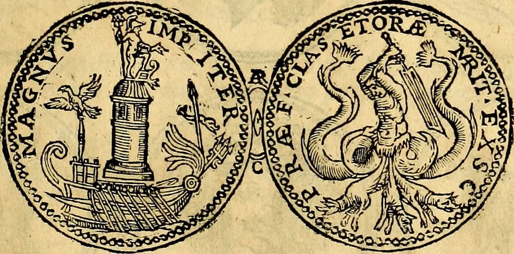 An illustration from Dialoghi di d. Antonio Agostini arcivescovo de Tarracona; sopra le medaglie, iscrizioni, e altre antichita:, 1698, leaf 184
