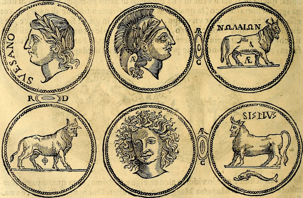 An illustration from Dialoghi di d. Antonio Agostini arcivescovo de Tarracona; sopra le medaglie, iscrizioni, e altre antichita:, 1698, leaf 185