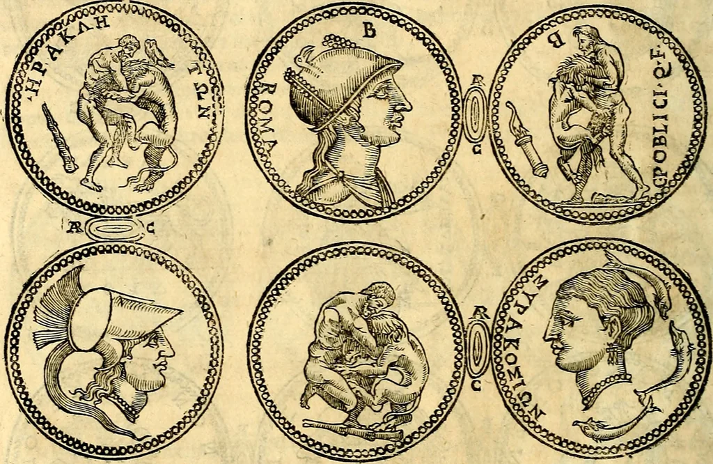 An illustration from Dialoghi di d. Antonio Agostini arcivescovo de Tarracona; sopra le medaglie, iscrizioni, e altre antichita:, 1698, leaf 193