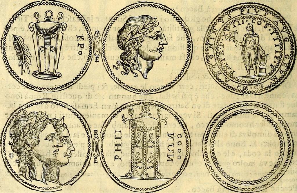 An illustration from Dialoghi di d. Antonio Agostini arcivescovo de Tarracona; sopra le medaglie, iscrizioni, e altre antichita:, 1698, leaf 195