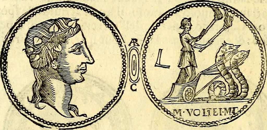 An illustration from Dialoghi di d. Antonio Agostini arcivescovo de Tarracona; sopra le medaglie, iscrizioni, e altre antichita:, 1698, leaf 197
