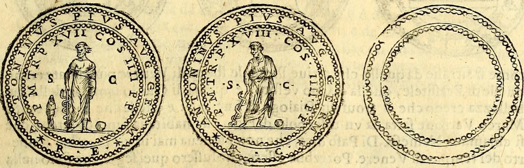 An illustration from Dialoghi di d. Antonio Agostini arcivescovo de Tarracona; sopra le medaglie, iscrizioni, e altre antichita:, 1698, leaf 200