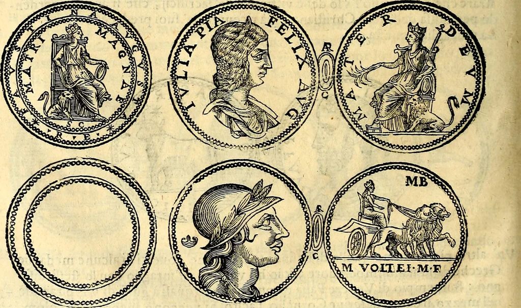 An illustration from Dialoghi di d. Antonio Agostini arcivescovo de Tarracona; sopra le medaglie, iscrizioni, e altre antichita:, 1698, leaf 201