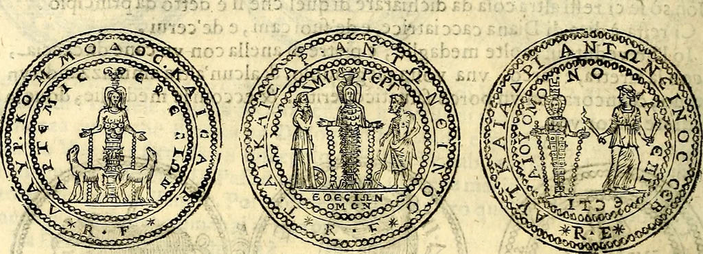 An illustration from Dialoghi di d. Antonio Agostini arcivescovo de Tarracona; sopra le medaglie, iscrizioni, e altre antichita:, 1698, leaf 203