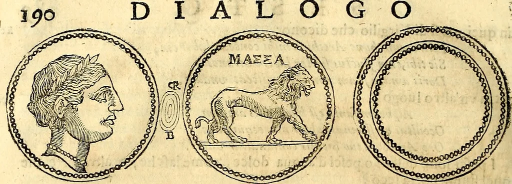 An illustration from Dialoghi di d. Antonio Agostini arcivescovo de Tarracona; sopra le medaglie, iscrizioni, e altre antichita:, 1698, leaf 215