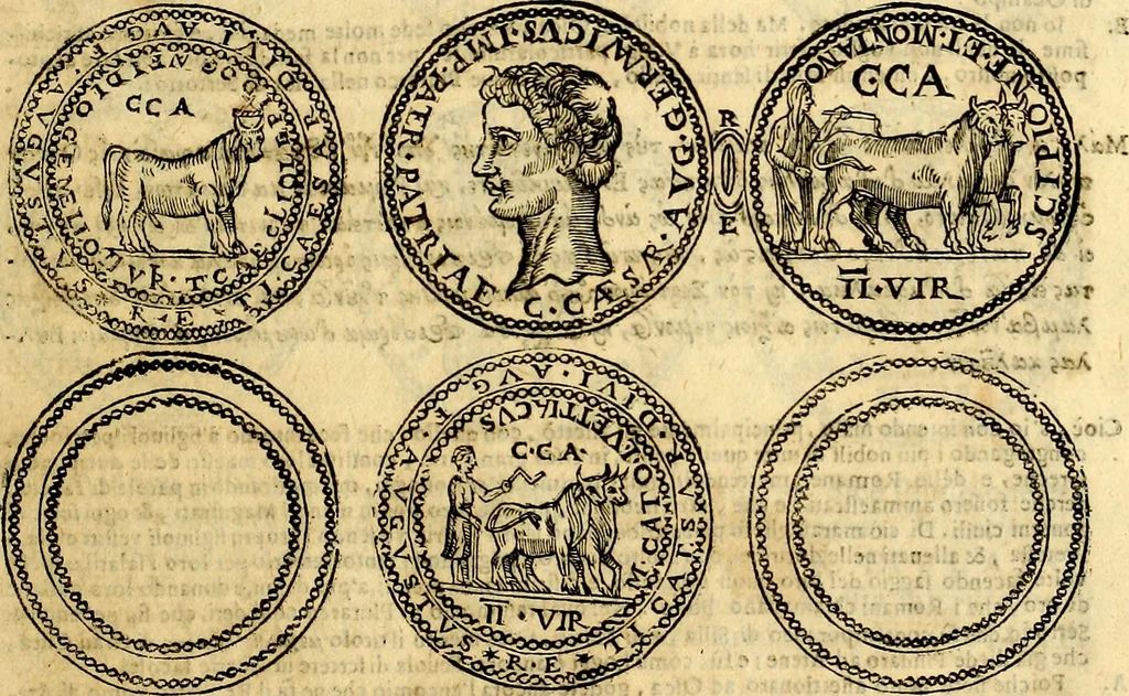An illustration from Dialoghi di d. Antonio Agostini arcivescovo de Tarracona; sopra le medaglie, iscrizioni, e altre antichita:, 1698, leaf 240
