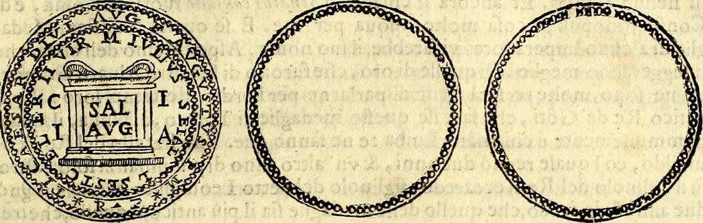 An illustration from Dialoghi di d. Antonio Agostini arcivescovo de Tarracona; sopra le medaglie, iscrizioni, e altre antichita:, 1698, leaf 244