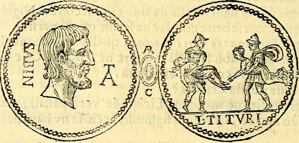 An illustration from Dialoghi di d. Antonio Agostini arcivescovo de Tarracona; sopra le medaglie, iscrizioni, e altre antichita:, 1698, leaf 299